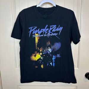 Prince Purple Rain‎ black short sleeve t-shirt sz L
